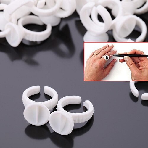 Paleta de pegamento para cejas, soportes adhesivos para extensiones de pestañas, anillos de almacenamiento, anillo de flor para pestañas, herramienta de injerto para plantación, 100 Uds.