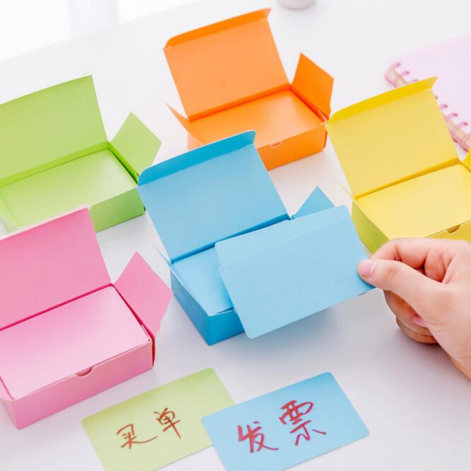 90pcs/box Pocket DIY Graffiti Blank Vocabulary Word Card Round Corner Small Message Card Stationery Accessories