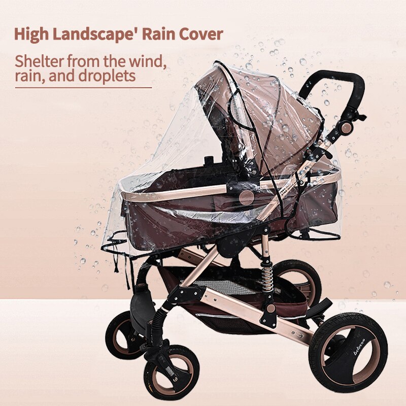 Universal Stroller Rain Cover Waterproof Tandem Seat Twin Stroller Transparent Pushchair Raincoat Baby Stroller Accessorie