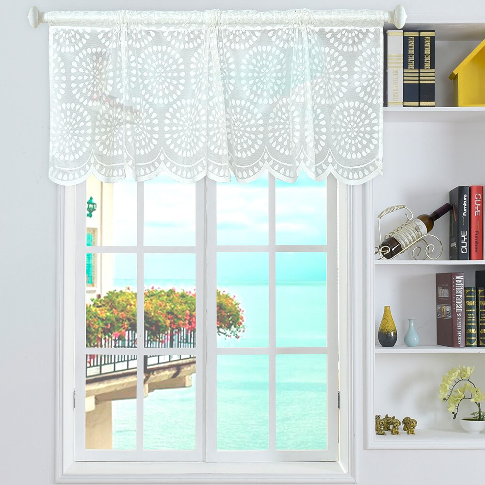 Tule Op De Windows Volant Raindrop Style Korte Sheer Gordijnen Staaf Pocket Mesh Venster Pure Gordijnen voor Woonkamer Balkon