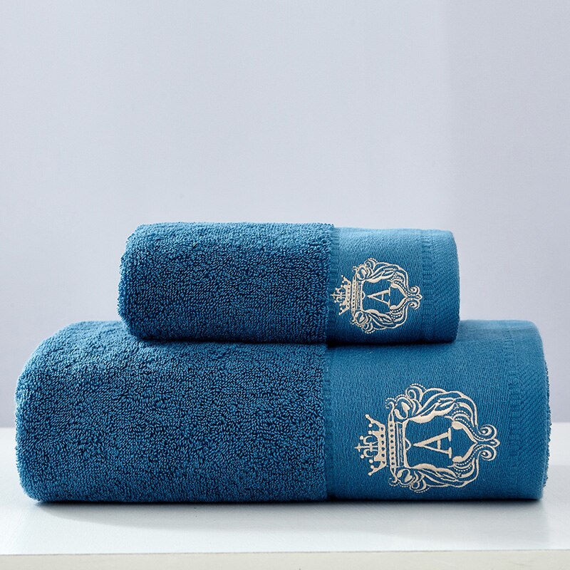 100% Katoenen Witte Katoenen Handdoeken Badkamer Handdoeken Zachte Handdoek Handdoeken Haar Handdoek Basten Luxe Handdoek Microfiber 2 Stuk: Blue / Bath Towel
