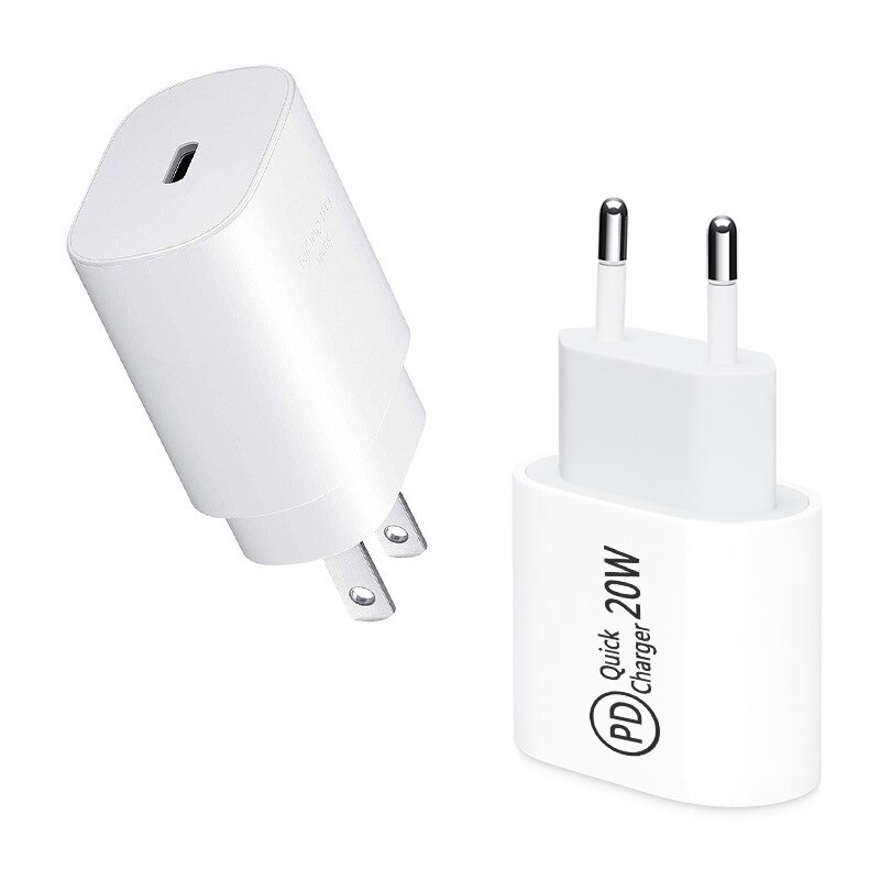 20W USB-C Pd Charger Charger AU/EU/US/UK plug For Iphone 12 Pro Samsung Quick Charge QC 3.0 Type C Charge cable fast charger