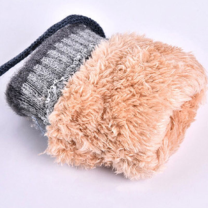 Manoplas de piel de conejo para niños, mitones de punto gruesos y cálidos para bebés de 1 a 6 años, guante de invierno con cuello colgante, guantes suaves para bebés