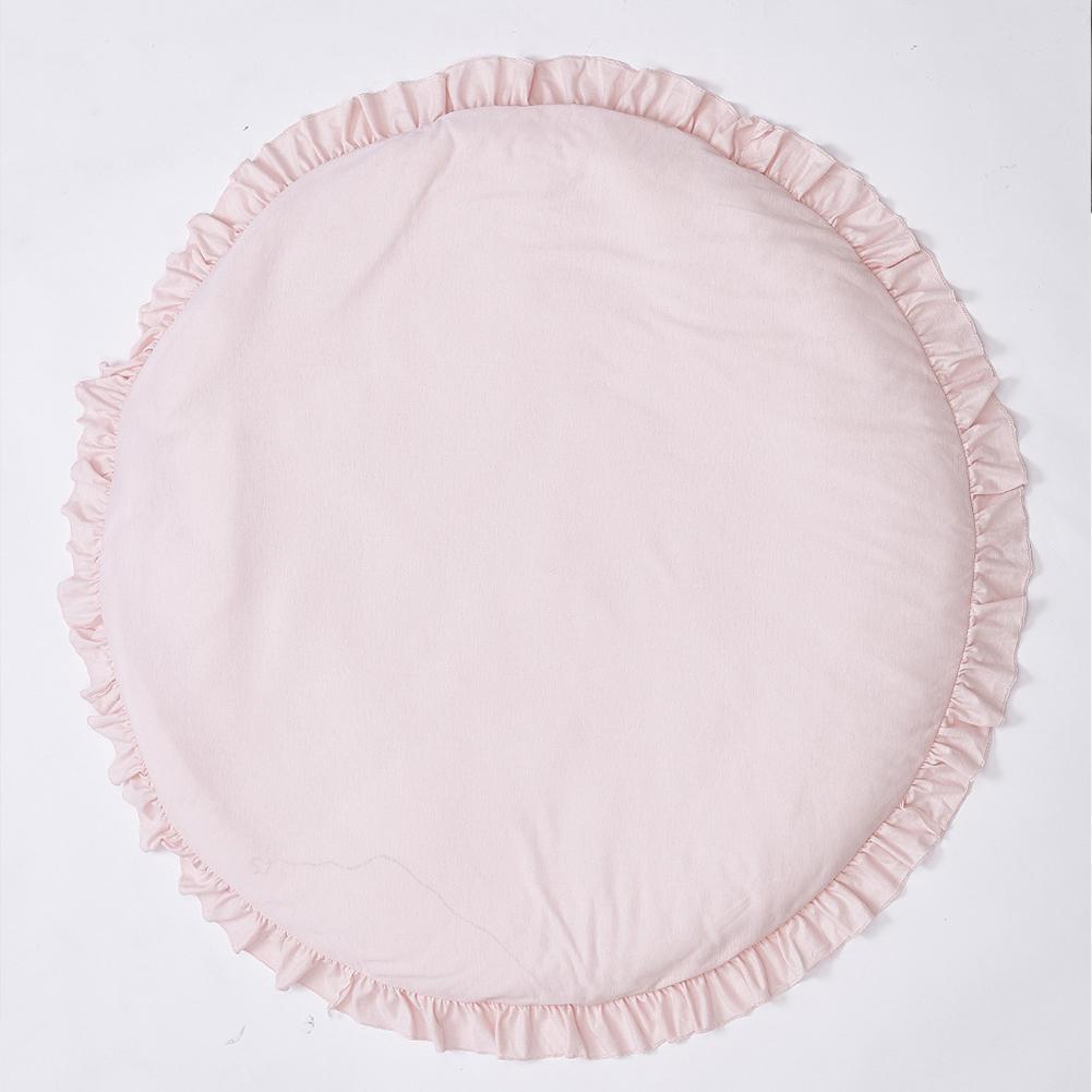 DishyKooker Baby Play Mat Floor Pad Round Lace Brim Carpet Solid Color Children's Room Tent Bed Rug 100cm: Pink