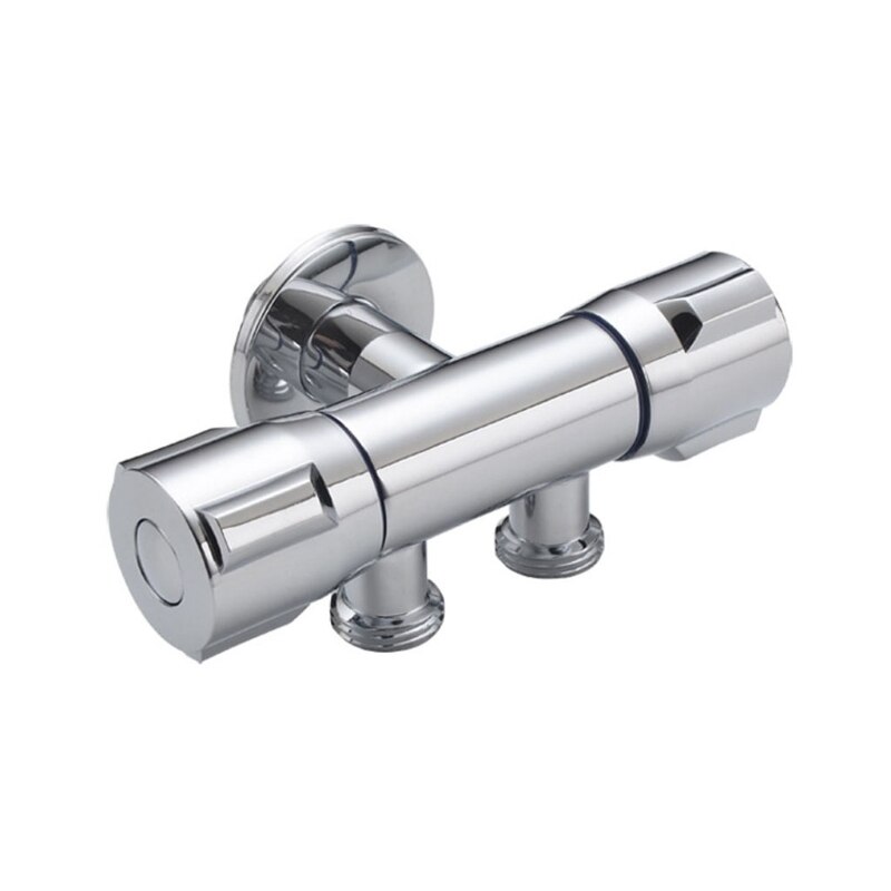 Silvery Copper Double Switch Outlet Angle Valve Toilet Bidet Shower Faucet Bathroom Accessories Outlet Angle Valves G1/2