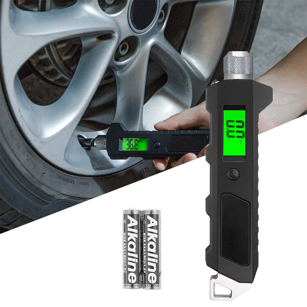 Digital bildæk dæk lufttryksmåler lcd display 230 psi manometer barometre tester til bil lastbil motorcykel cykel