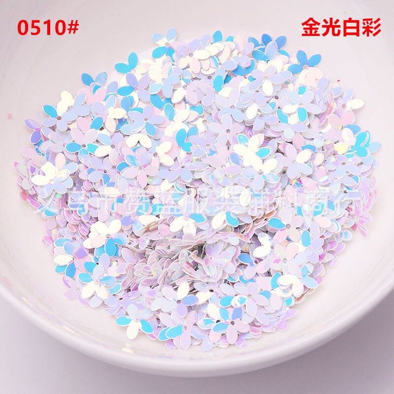 Goud Glitter Sequin Diy Handgemaakte 10Mm Drie-Dimensionale Klaver Bloem Kralen Kralen Bruiloft Schoonheid Kleding Accessoires Pailletten: 0510