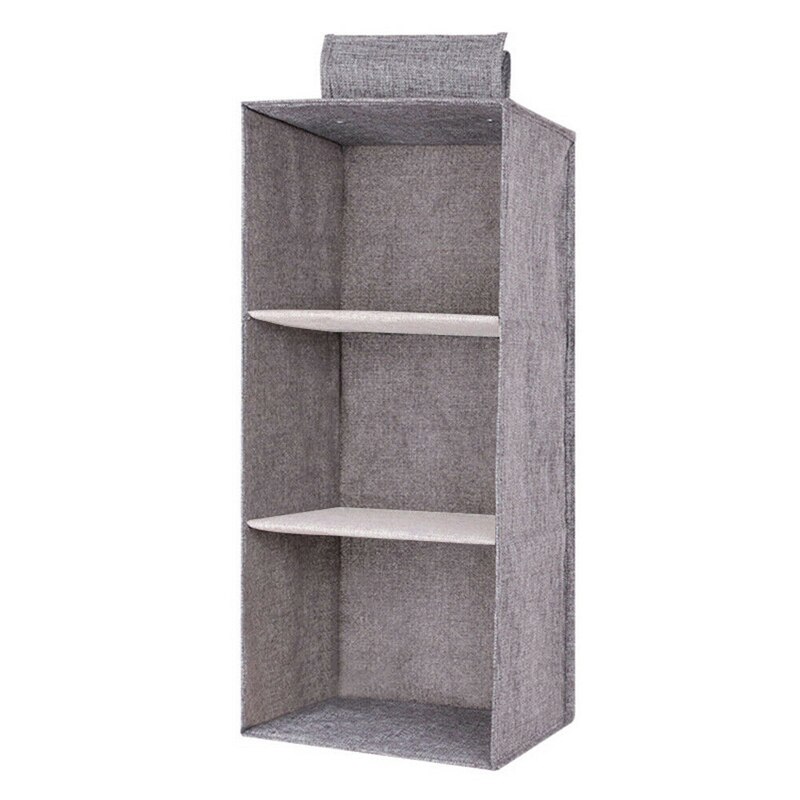 Organizador de armario de algodón, cajón colgante con bolsillo, almacenamiento de ropa, accesorios de organización del hogar, suministros: 3 Layer Gray