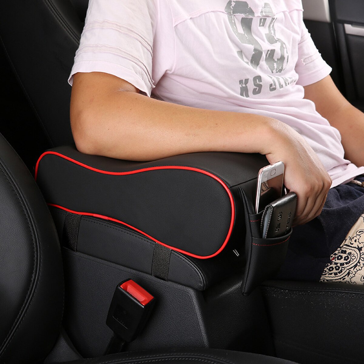 Car Armrest Universal Leather Pad Auto Armrests Car Center Console Arm Rest Seat Box Pad Vehicle Protective Car Styling