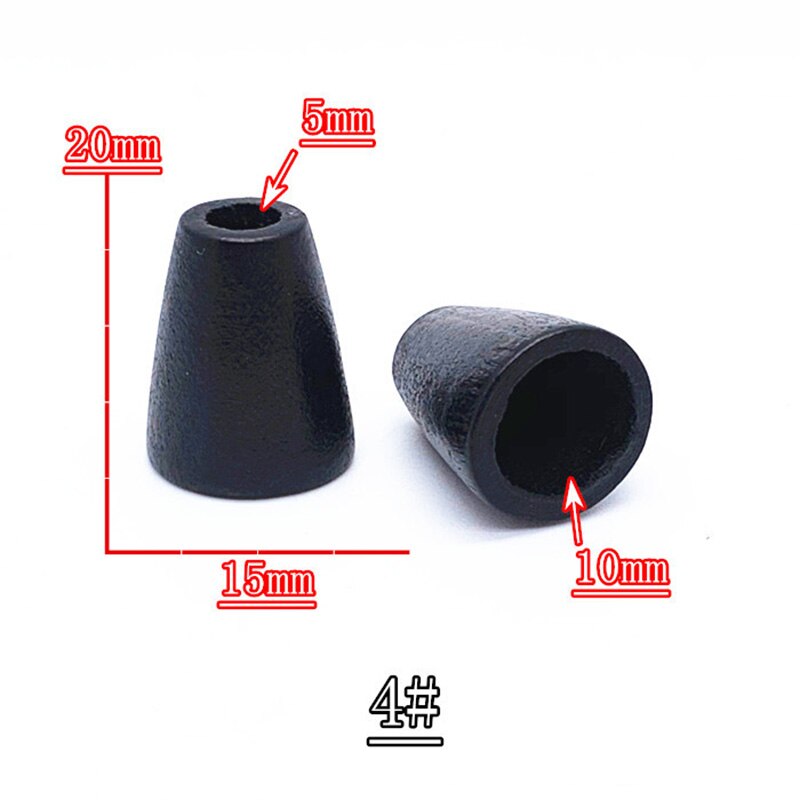 Meetee 20 stk træ trompet vedhæng prop spænde hat reb bælte snor lås gør-det-selv snøre hale klip snor ende tilbehør  ds015: No4-20mm