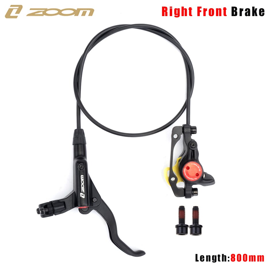 ZOOM HB-875 Mountain Bike hydrauliczny hamulec tarczowy przód i tył 800mm/1400mm hamulec rowerowy MTB ciśnienie oleju zacisk hamulcowy: Black Right Front