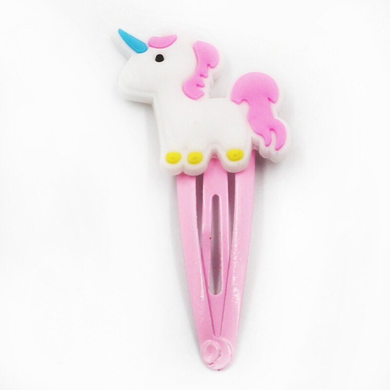 12 unids/lote niños niñas unicornio caballo pinzas encantadoras para el pelo Animal de dibujos animados de horquilla de cabello para Niña Accesorios pelo pasador