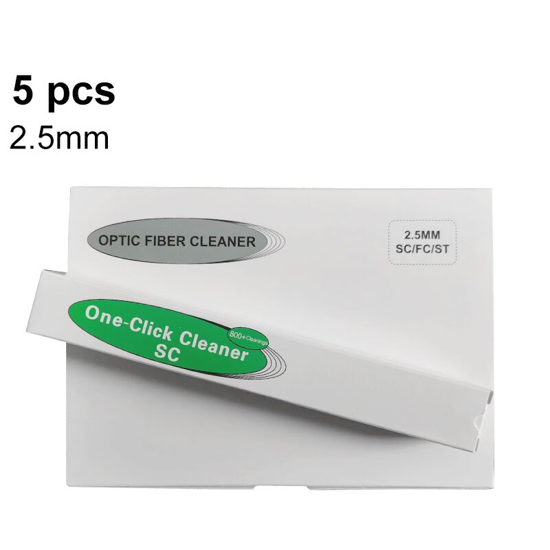 2pcs One-Click Cleaner Optical Fiber Cleaner Pen Cleans 2.5mm SC FC ST and 1.25mm LC MU Connector Over 800 Times: 5pcs 2.5mm