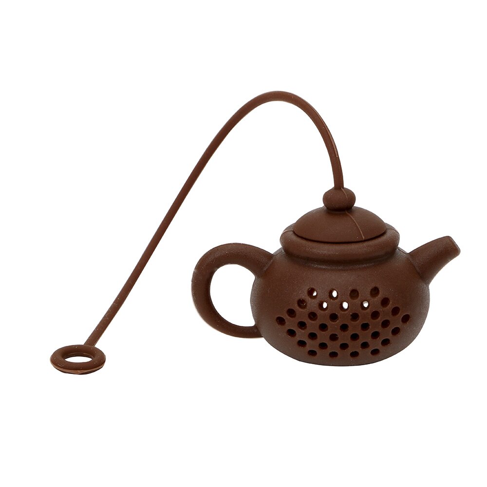 NICEYARD Silicone Tea Bags Tea Strainer Herbal Filter Diffuser Teapot Shape Tea Infuser Empty Tea Accessories Teaware: Brown