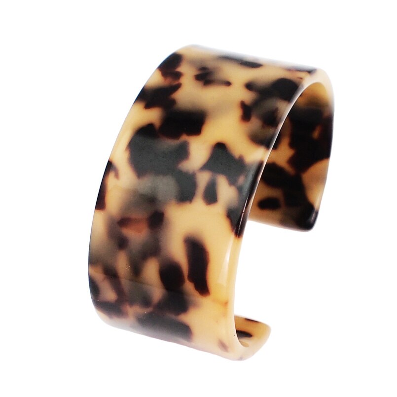 MANILAI Neue Leopard Harz Charme Manschette Armbänder Für Frauen Mehrfarbige Armbänder Armreifen Schmuck Zubehör: Kaffee Armbänder