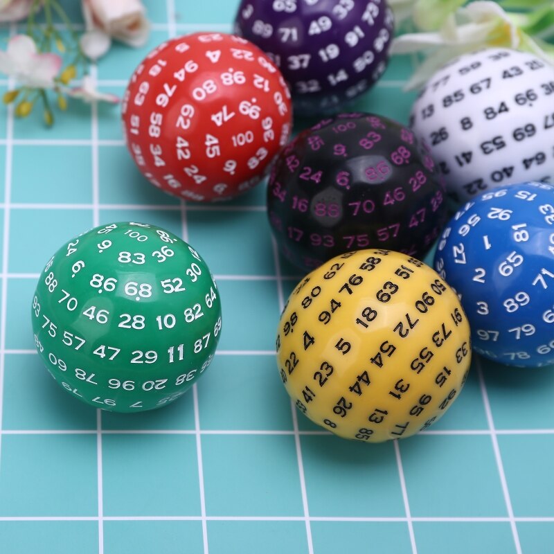 100 Sided Polyhedral Dice D100 Multi Sided Acrylic Dices for Table Board Role Playing Game Bar Pub Club Party