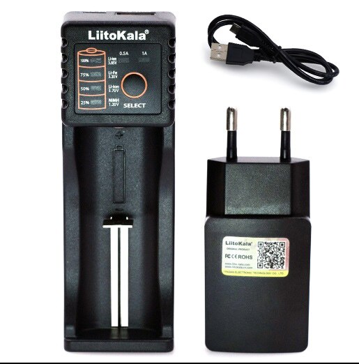 Liitokala Lii402 Lii202 Lii100 LiiS1 18650 Charger 1.2V 3.7V 3.2V AA/AAA 26650 NiMH li-ion battery Smart Charger 5V 2A EU Plug: Lii100 whole package