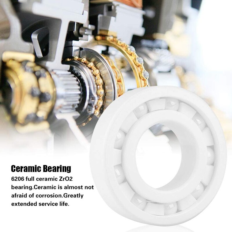 Biały kolor pełne ceramiczne miniaturowe 6206 łożysko kulkowe 30mm x 62mm x 16mm