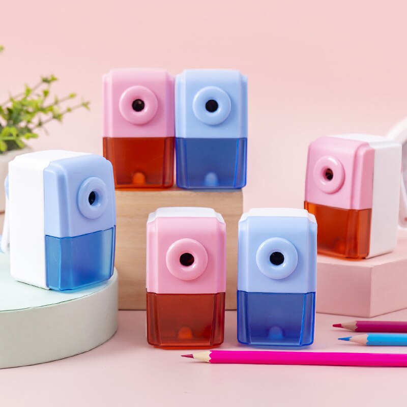 Sacapuntas de estudiante automático Kawaii , papelería de estudio, para niños, sacapuntas de lápiz mecánico, suministros escolares