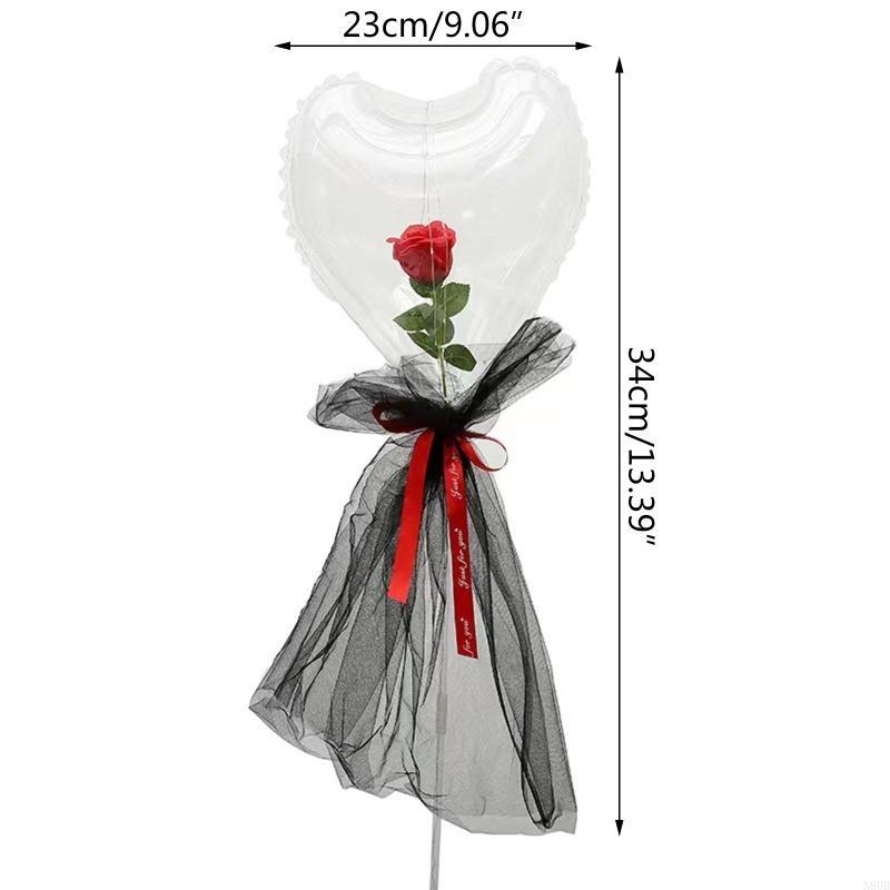 N80b led-ballonger roseblomstlyssett diy kjærlighet hjerteformede gjennomsiktige baller lysende ballong til bryllup forlovelsesfest