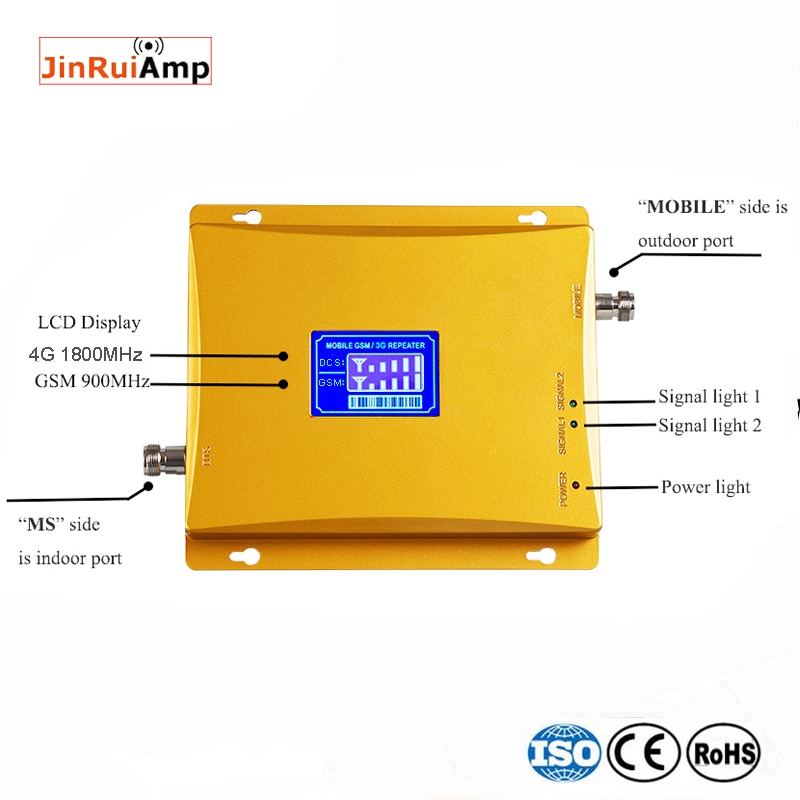GSM 900 4G LTE 1800 répéteur GSM 1800mhz amplificateur de Signal Mobile 75dB double bande répétitrice antenne celulaire 3G 4G