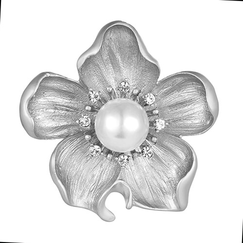 vintage bloemen parel broche kristal Boutonniere voor Vrouwen Bruiloft Bloem Pin Jas Accessoires Kerst: Matte silver