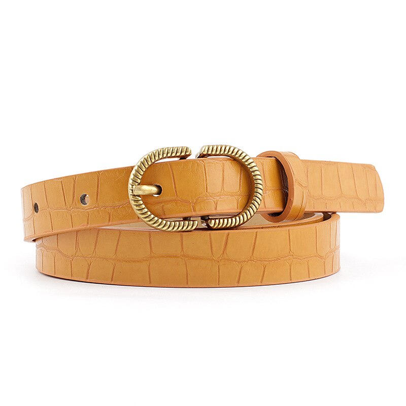 Merkebelte kvinne gullspenne svart hvitt skinnbelter til kvinner kvinnelige jeans smale damer midje belte ceinture femme linning