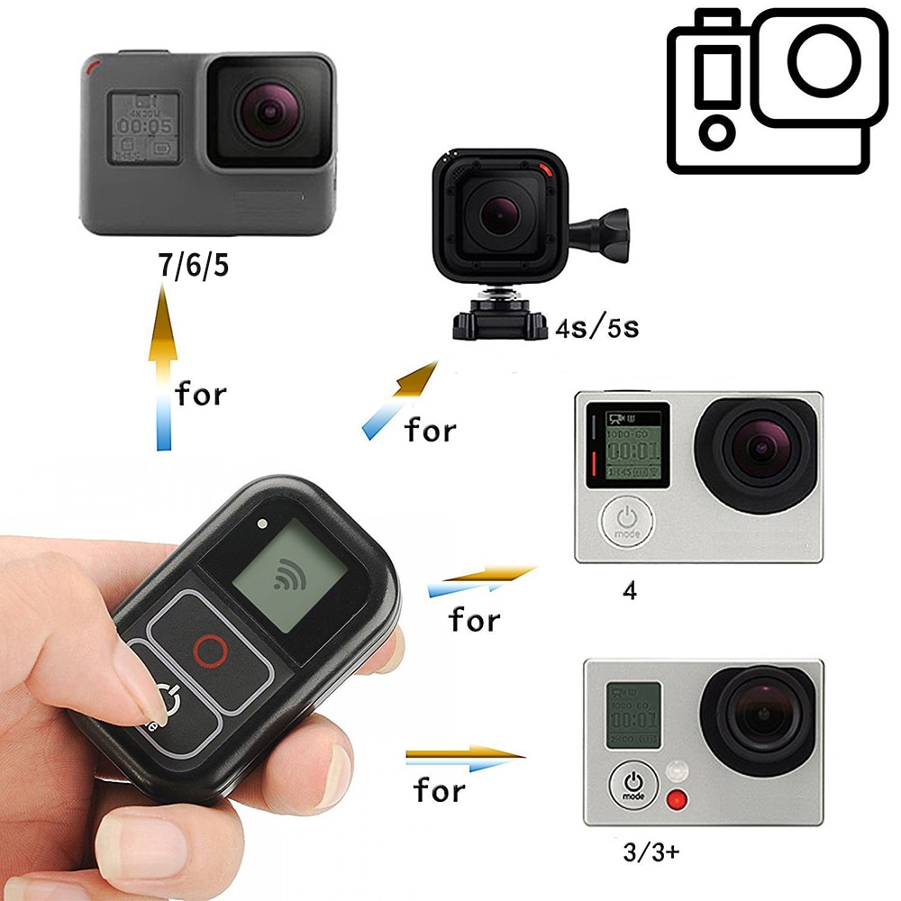 SHOOT pour GoPro 8 WiFi télécommande avec chargeur câble dragonne étanche à distance pour GoPro Hero 7 6 5 noir 4 3 accessoire