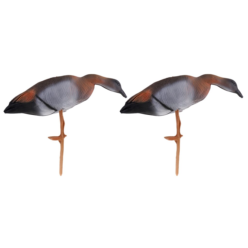 Set Of 2 Goose Decoys Life Size Collapsible Garden Deoration Foraging Geese