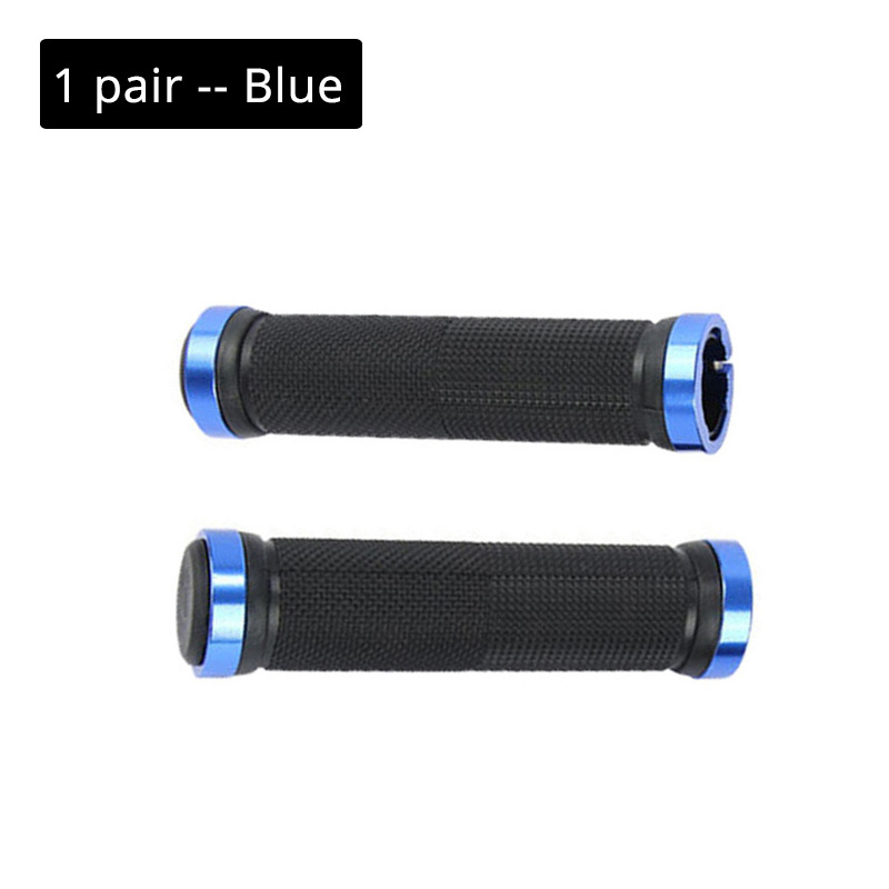 ODI Grips Aluminum Alloy Lock Ring Mountain Bike Grips Silicon Bicycle Handlebar Grip Shock Absorber MTB Bike Handle Bar Part: Model-2-Blue