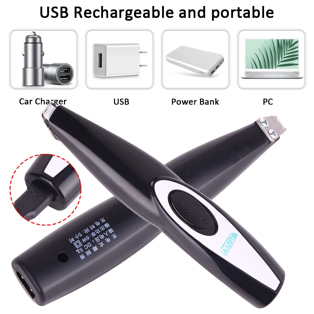 Hond Clippers Professionele Huisdier Voet Tondeuse Hond Groeiende Clipper Usb Oplaadbare Butt Oor Ogen Haar Cutter Remover Lown-oise