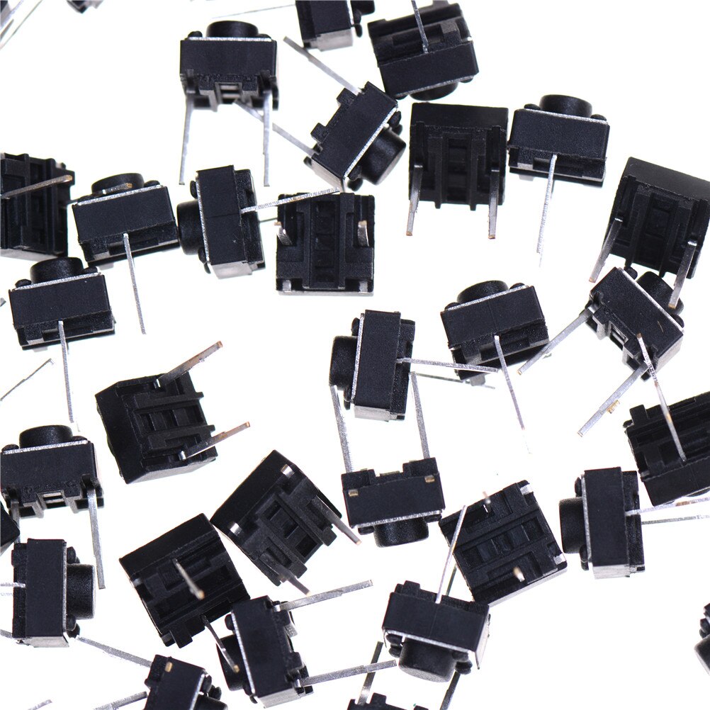 100pcs/lot Mini Micro Momentary Tactile Push Button Switch 2 pins 6*6*5 mm ON/OFF keys button DIP 6x6x5mm