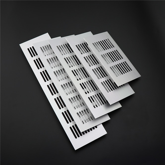 Aluminiumslegering rektangulær luftventilationsgitter ventilationsdæksel skab garderobeskab mesh hul lamellventilationsindretning til hjemmet