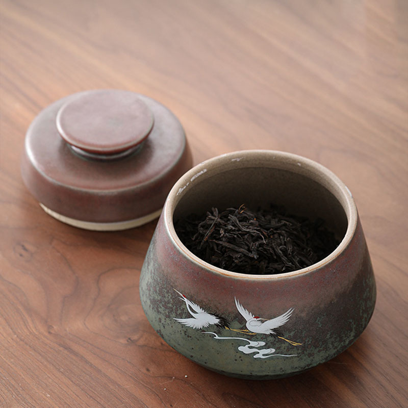 Large Ceramic Tea Containers Handmade Coarse Pottery Tea Containers Sealed Cans Tea Storage Warehouse Ceramic Jar Tea Container