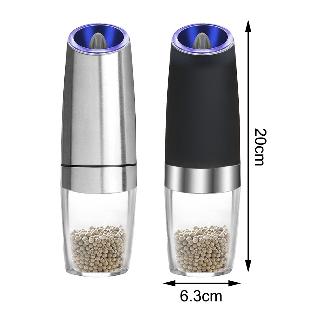 Electric Automatic Mill Pepper and Salt Grinder LED Light Spice Salt Pepper Core Grain Mill Porcelain Grinding Kitchen Tools