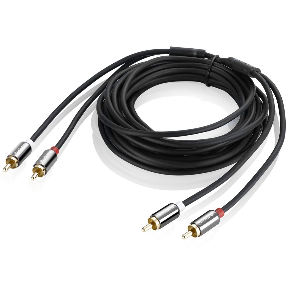 Bochara 2RCA Om 2RCA Male Naar Male Ofc Audiokabel Folie + Gevlochten Afgeschermde 1.8 M 3 M 5 M 10 M 15 M 20 M Voor Versterker Mixer