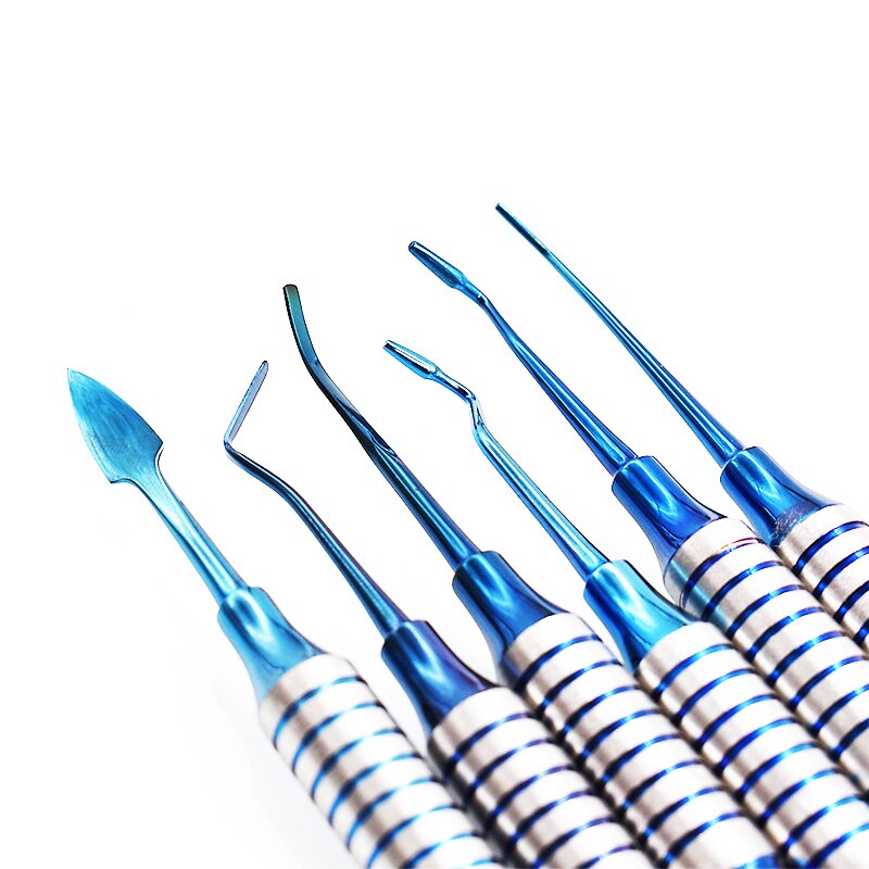 6 stk dental komposit harpiks fyldning spatel titanium belagt hoved harpiks fyldstof sæt tykt håndtag restaurering sæt dental instrument