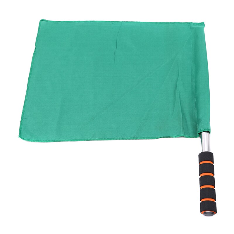Track And Field Competition Referee Special Command Flag Stainless Steel Grip Command Soccer Referee Flag: green