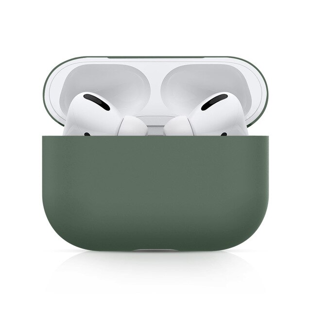 Doces casos de silicone para airpods pro caso sem fio bluetooth para apple airpods 3 capa caso do fone ouvido para vagens ar pro fundas: Militar Verde