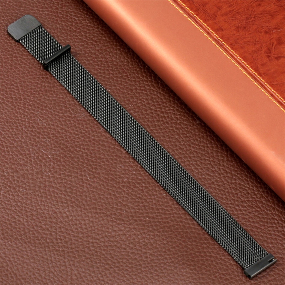 20/22 mm Mesh Stainless Steel Magnetic Loop Watchbands Metal Watch Straps Quick Release Spring Bars