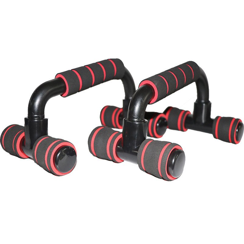 1 par i-formet push-up rack fitness udstyr hånd svamp greb barer muskeltræning push up bar bryst hjem gym kropsbygning: Rød