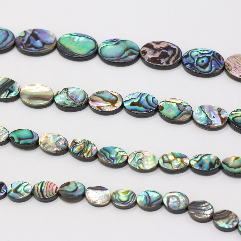 Abalone Schelp Ei Kralen - 8x12mm, 6x8mm, 8x10mm, 10x14mm - DIY Sieraden Maken - Ketting, Armband: Wit / 2mm