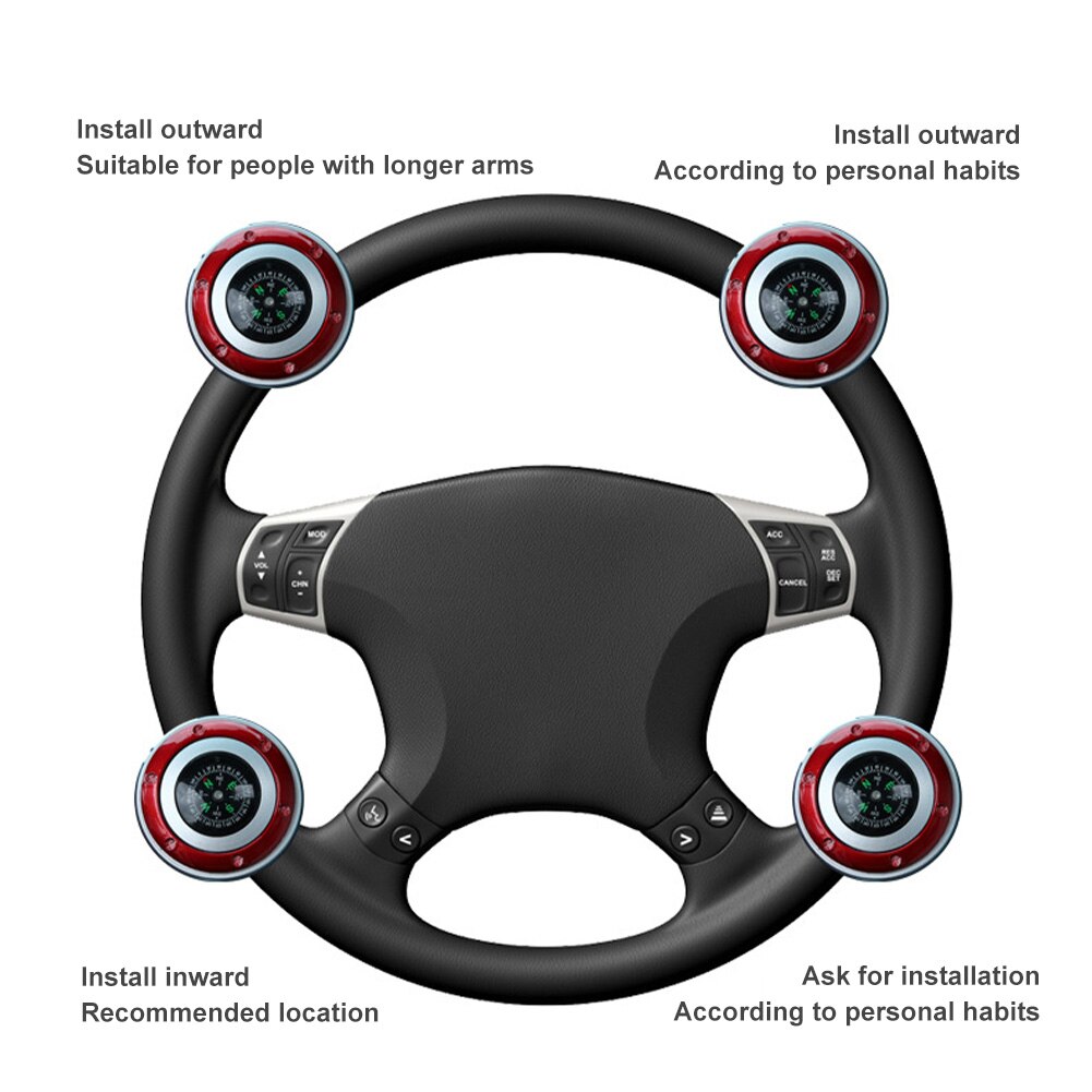 Auto Lenkrad Spinner Knopf Kompass 360-grad Energie Griff Ball Booster Für Auto Fahrzeug Lenkrad Auto Drehen helfer