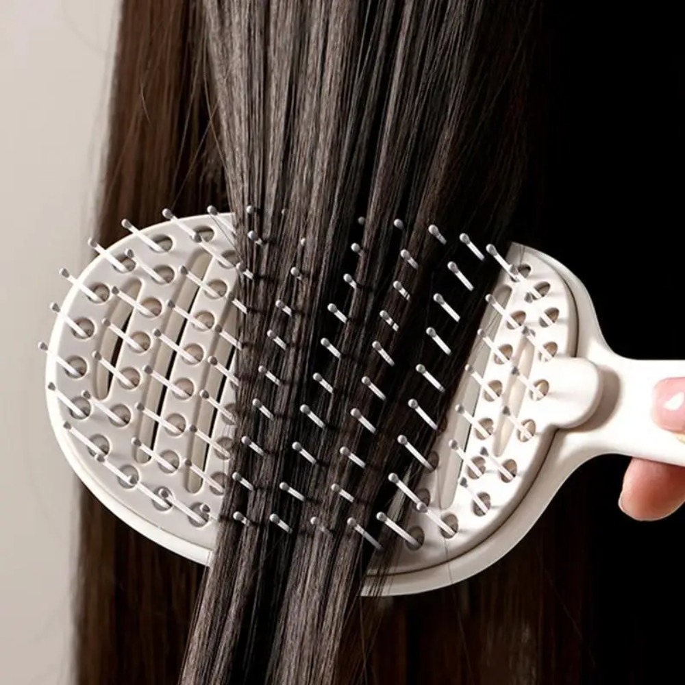 Gebogene, belüftete Haarbürste, Paddel-Entwirrungs-Paddelbürste zum Föhnen, belüftete Paddelbürste, gebogene Haarbürste für nasses, kurzes, lockiges Haar