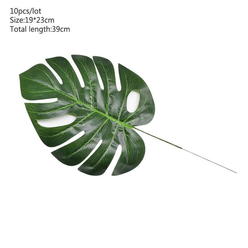 10/12pcs Artificial Tropical Palm Leaves Simulation Leaf Monstera Leaves For Hawaiian Luau Party Jungle Beach Theme Party Decor: bb484-10p