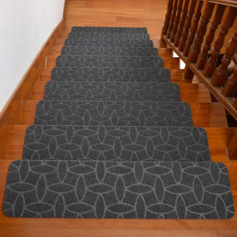 76X20cm Staircase Mat Self-adhesive Non-Slip Stair Tread Carpet Mat Safety Soft Stripe Protection Cover Pads Home Decor