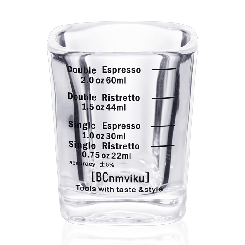 LMETJMA-vasos de chupito de 60ML, taza medidora, vaso de café expreso, vaso pesado líquido, copa de vino, taza cuadrada para Baristas, 2oz JT528: Naranja