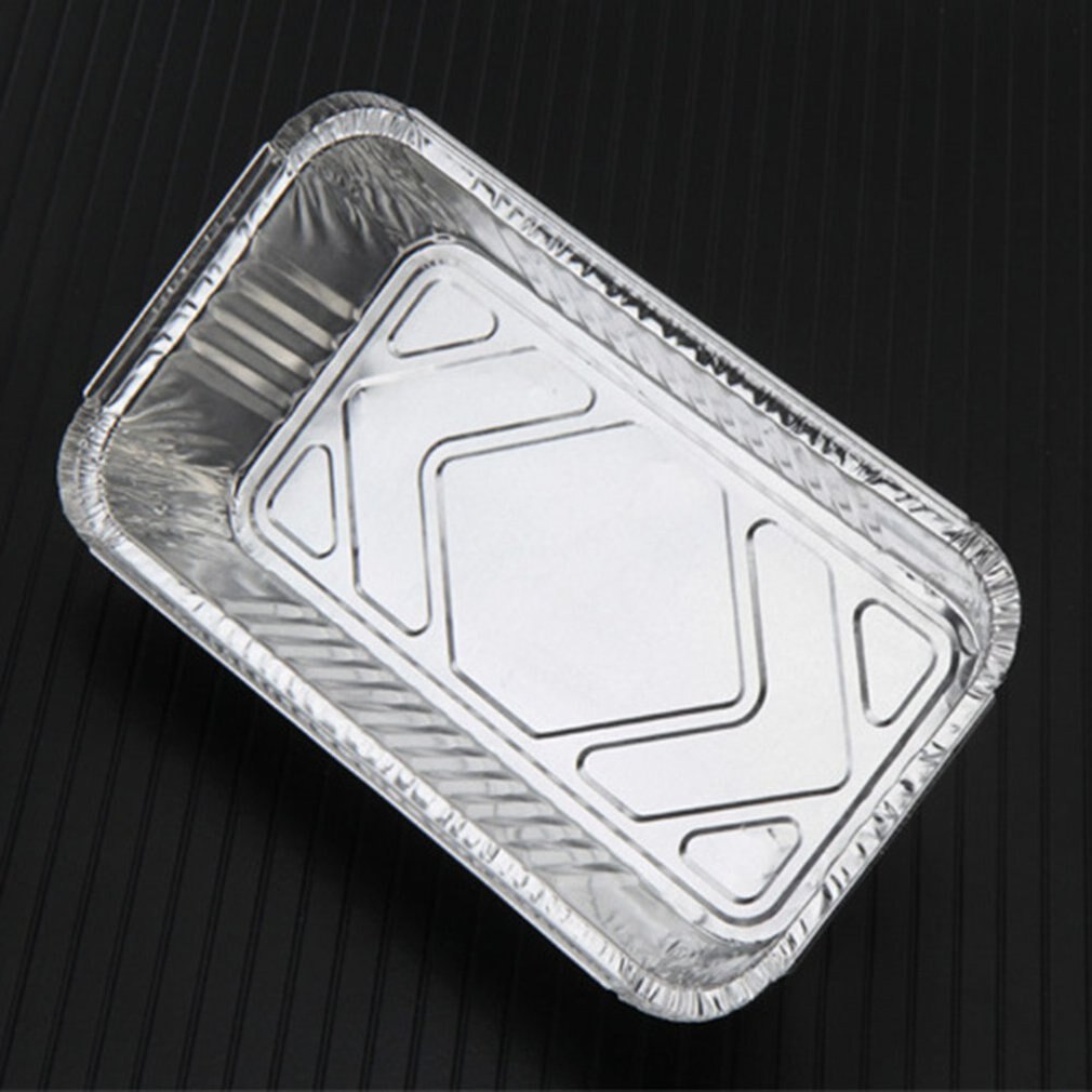 Fiambrera Rectangular de aluminio, caja de cartón de lata para barbacoa, Bol de aluminio desechable, contenedor para llevar
