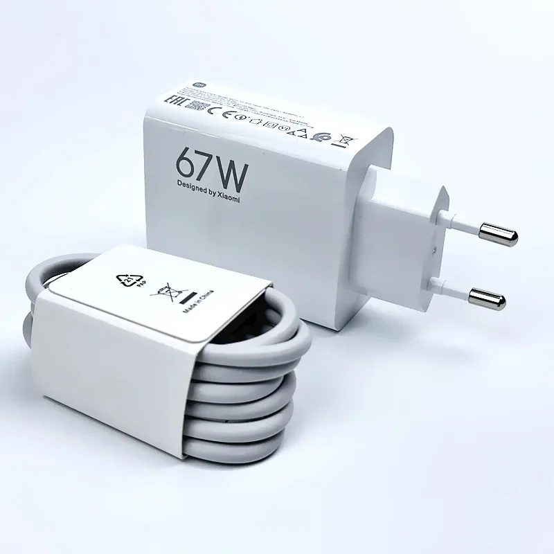 Original Xiaomi Charger 67W Turbo Charging EU Power Supply Fast Charge Usb Type C Cable For Redmi Note 11 12 13 Pro Mi 13 Lite