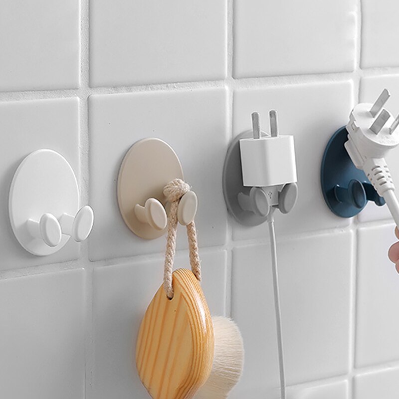 2PCS Power Plug Hook Socket Jack Hook Rack Holder Hanger Home Wall Decor JJJJT270